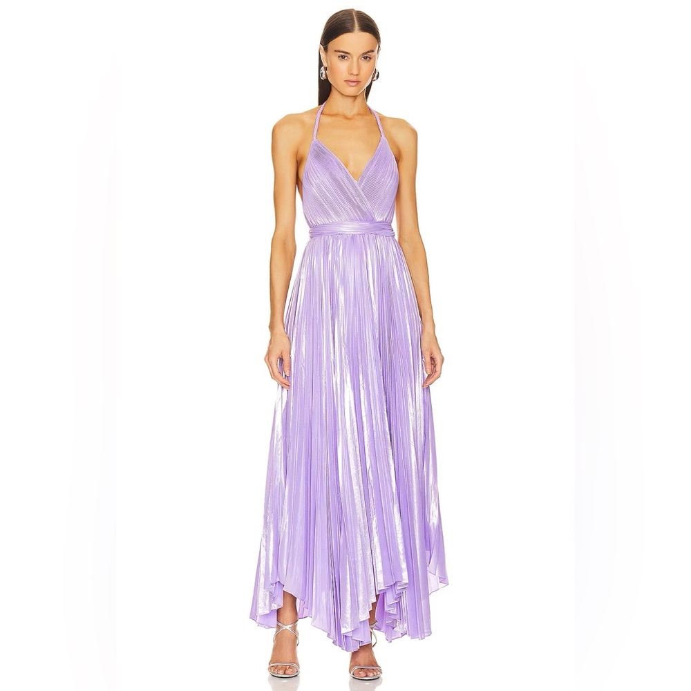 Alice and Olivia Arista Sleeveless Pleated Maxi Dress
